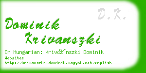 dominik krivanszki business card